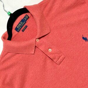 Polo Ralph Lauren Mens Classic‎ Fit XL Mesh Coral Polo Shirt Excellent